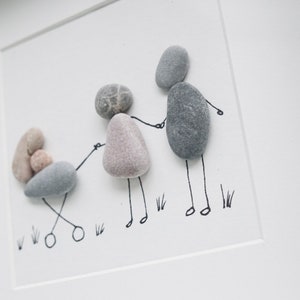 Parents to be gifts New baby pebble art nursery design Gift for new parents to be wall art New baby painting image 3