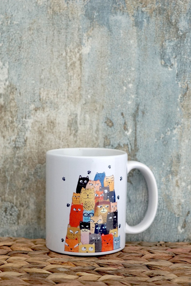 Cups cat mug Cat mugs, pottery mug Pottery cat coffee mugs, coffee cup Cat cup, gift idea Meow, Kitten Mug, Cats Lover Gifts, Funny mugs image 3