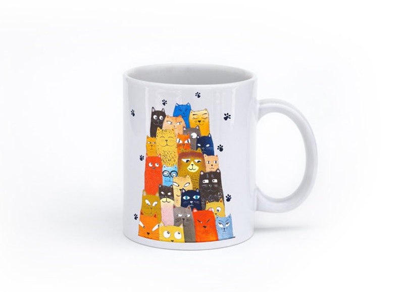 Cups cat mug Cat mugs, pottery mug Pottery cat coffee mugs, coffee cup Cat cup, gift idea Meow, Kitten Mug, Cats Lover Gifts, Funny mugs image 1