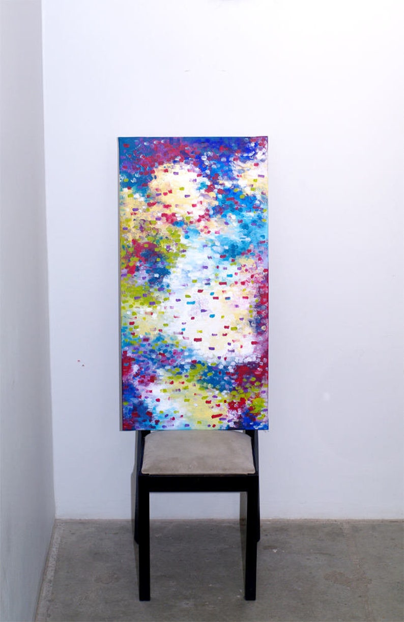 Vertical Abstract Paintings Vertical Art Vertical Wall Art Etsy