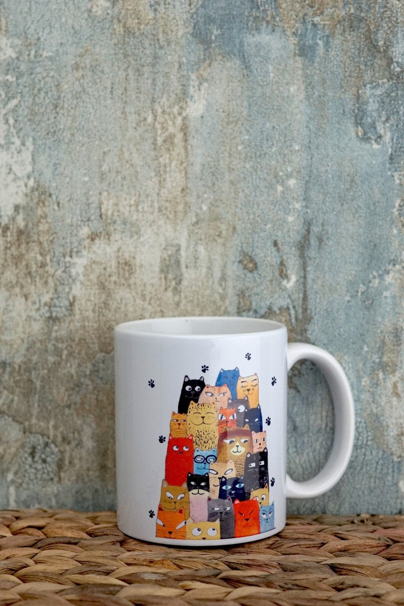 Cups cat mug Cat mugs, pottery mug Pottery cat coffee mugs, coffee cup Cat cup, gift idea Meow, Kitten Mug, Cats Lover Gifts, Funny mugs image 7