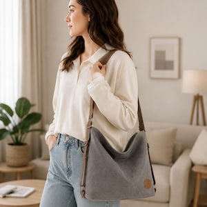 Wandelbarer Canvas-Rucksack für Damen, 2-in-1-Schultertasche für Uni und Hochschule, lässiger Tagesrucksack für Studentinnen, minimalistischer Alltagsrucksack