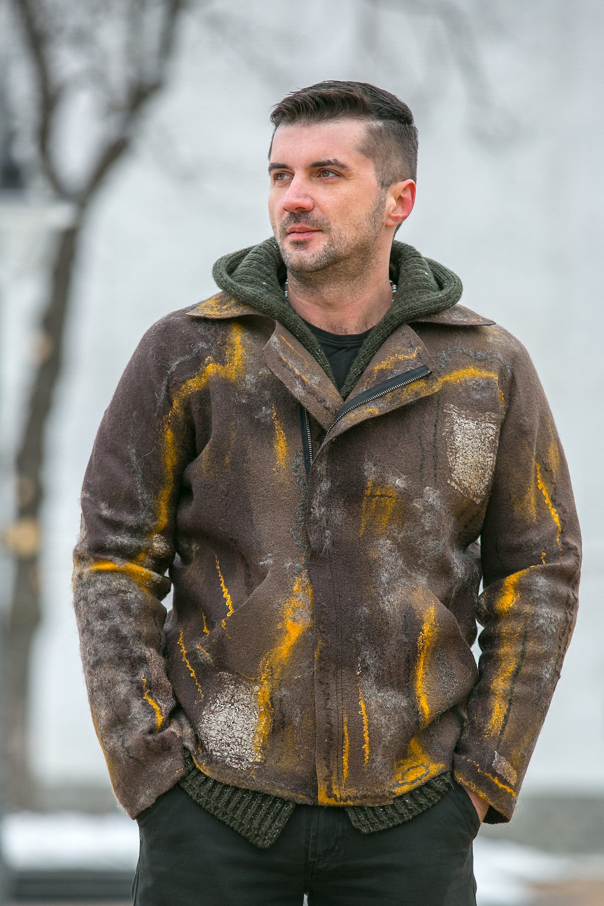 Military style men's jacketFelted jacket manMen's Etsy