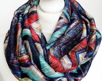 Snood tissu géométrique // voile léger // letitsnood // écharpe circulaire // ENVOI GRATUIT