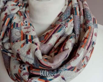 Snood tissu jersey multicolore // écharpe circulaire