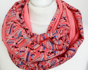 Tour de cour Snood géométrique // jersey // écharpe circulaire // ENVOI GRATUIT