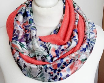 Tour de cour Snood fleuri // petit lainage // écharpe circulaire // ENVOI GRATUIT