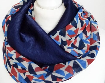 Tour de cour Snood géométrique // tissu douceur // écharpe circulaire // ENVOI GRATUIT