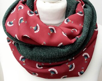 Tour de cour Snood bordeaux // lainage // écharpe circulaire // ENVOI GRATUIT