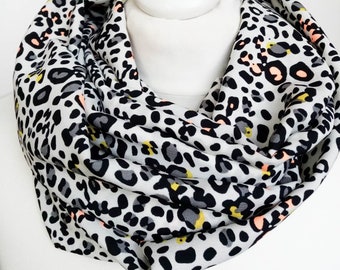 Tour de cour Snood léopard à motifs fluo // écharpe circulaire // ENVOI GRATUIT