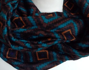 Snood Mixte tissu jersey imprimé graphique // écharpe circulaire // Homme // Femme