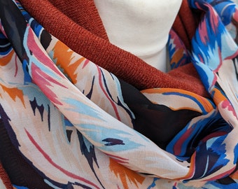 Infinity scarf // Snood rust fabric
