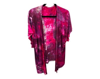 Casaco curto estilo quimono rayon com mangas curtas dolman pequeno