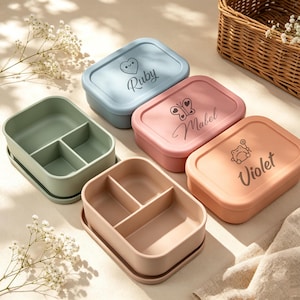 Personalized Engraved Silicone Lunch Box, Custom Food Container, Unique Back‑to‑School Gift.