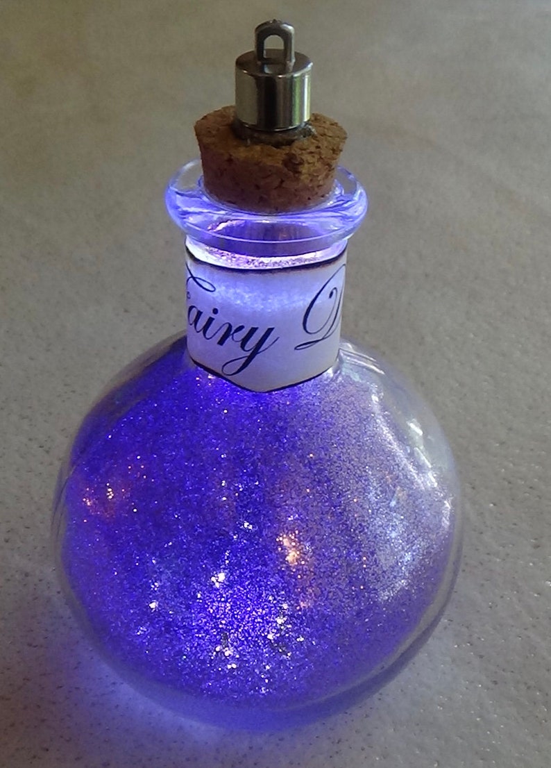 Light up Bottles Fairy Dust purple Fairy in a Bottle Etsy