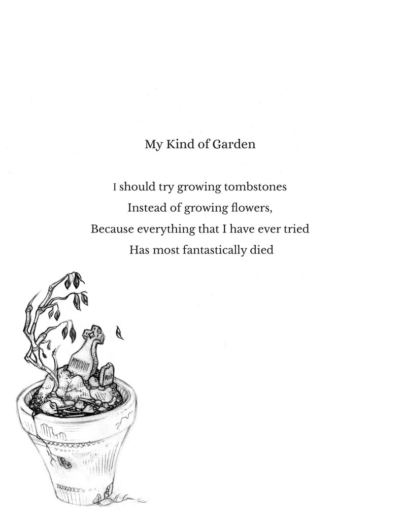 Signed copy~ Tea With Death~ dark humor, gothic poetry, Poetry Collection image 3