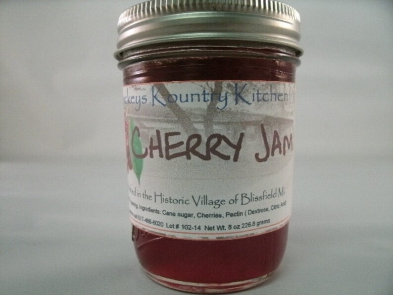 Cherry Jam Homemade By Beckeys Kountry Kitchen Jelly Preserves Etsy