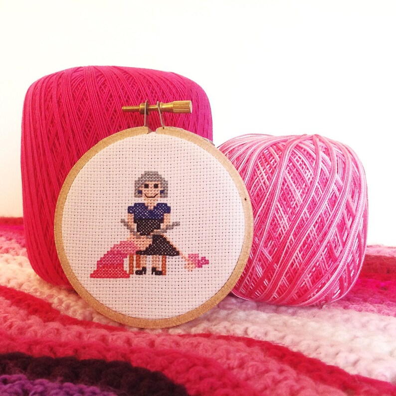 2 x Knitter Cross Stitch pattern Knitting grandma and | Etsy