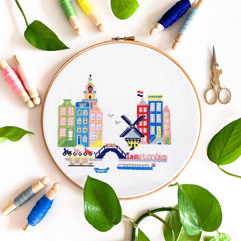 Sunny Modern Amsterdam Modern Cross Stitch Pattern. Etsy