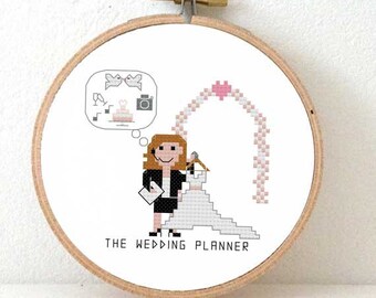 2 x wedding planner cross stitch pattern. Gift for wedding planner. DIY wedding planner gift ideas. Original gift for wedding planner
