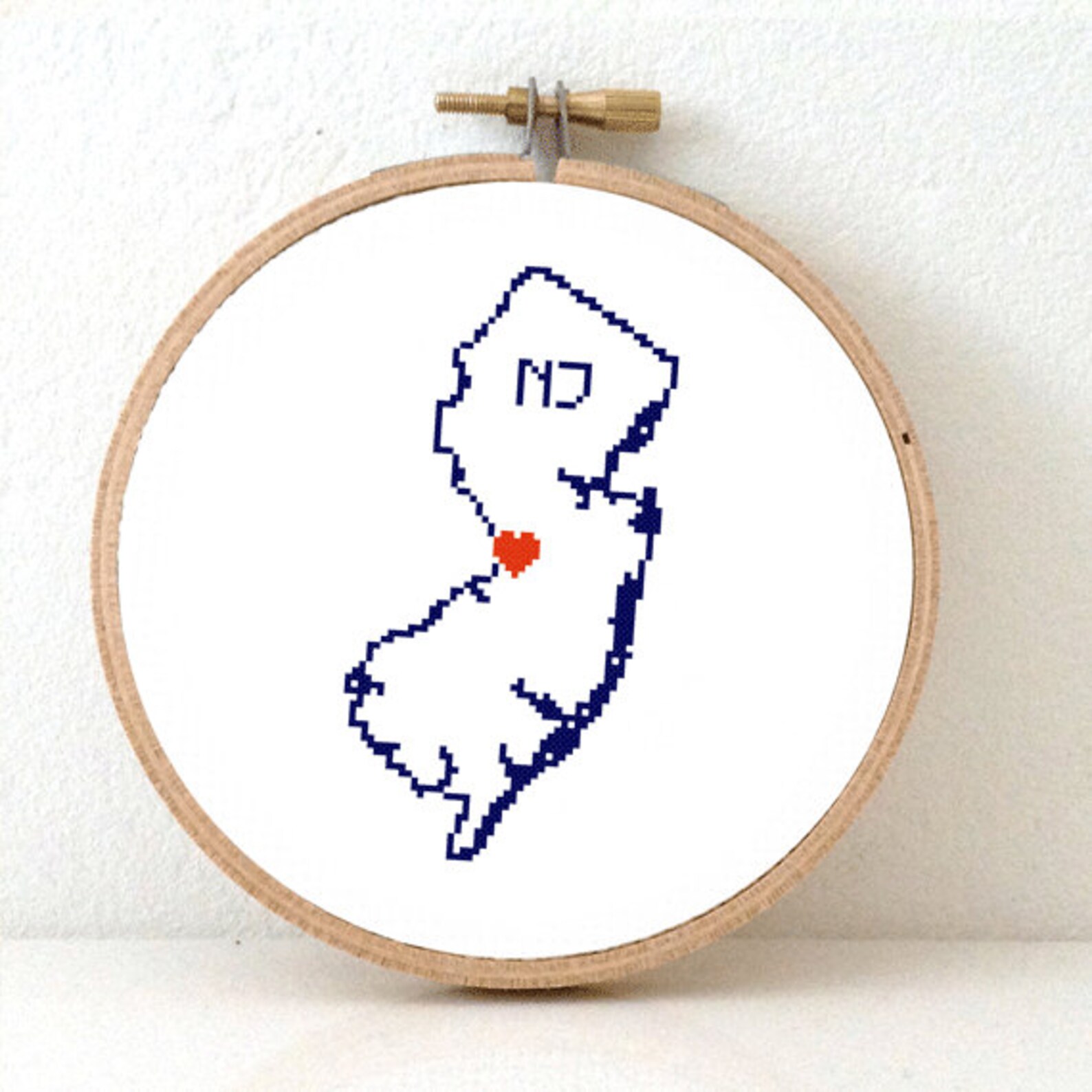 NEW JERSEY Map Cross Stitch Pattern. New Jersey Art Pattern. Etsy