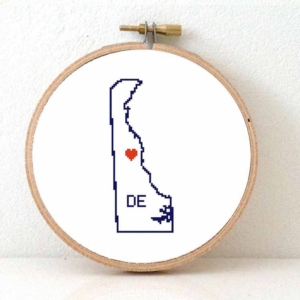 Delaware Map Cross Stitch Pattern Delaware Wedding Cross Etsy