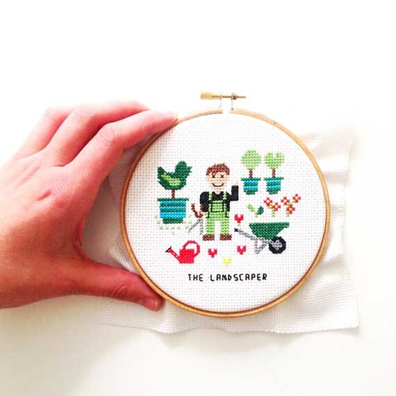 2 X Landscaper Cross Stitch Pattern Male And Female Etsy