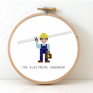 2 x electrical engineer cross stitch pattern. Gift for engineer. Female engineer gift. Electrical engineer gifts. Gift engineering student