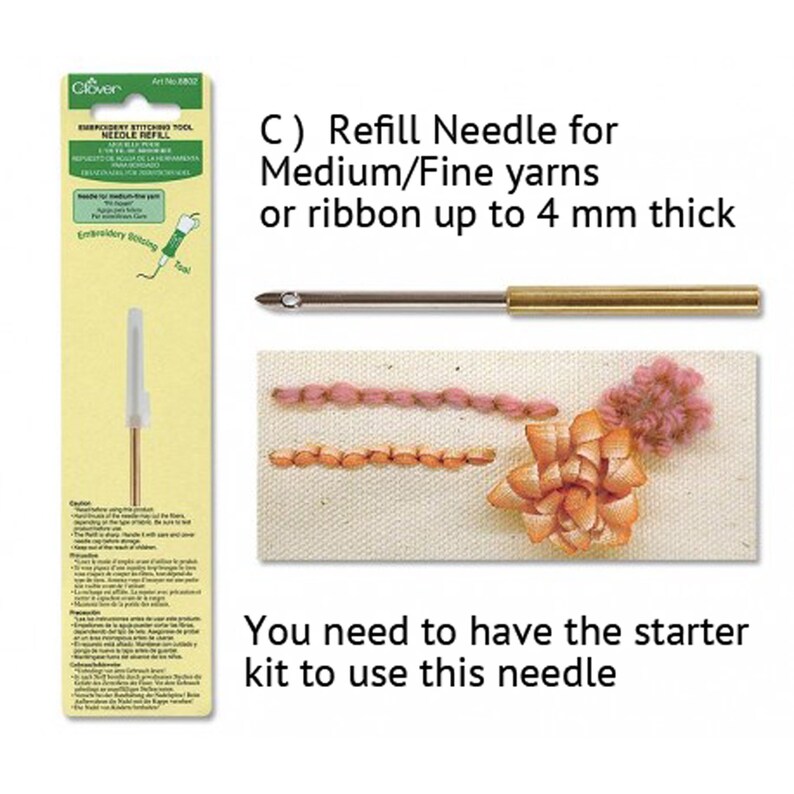 Embroidery Floss Punch Needle Set Clover Embroider Stitching Etsy Polska