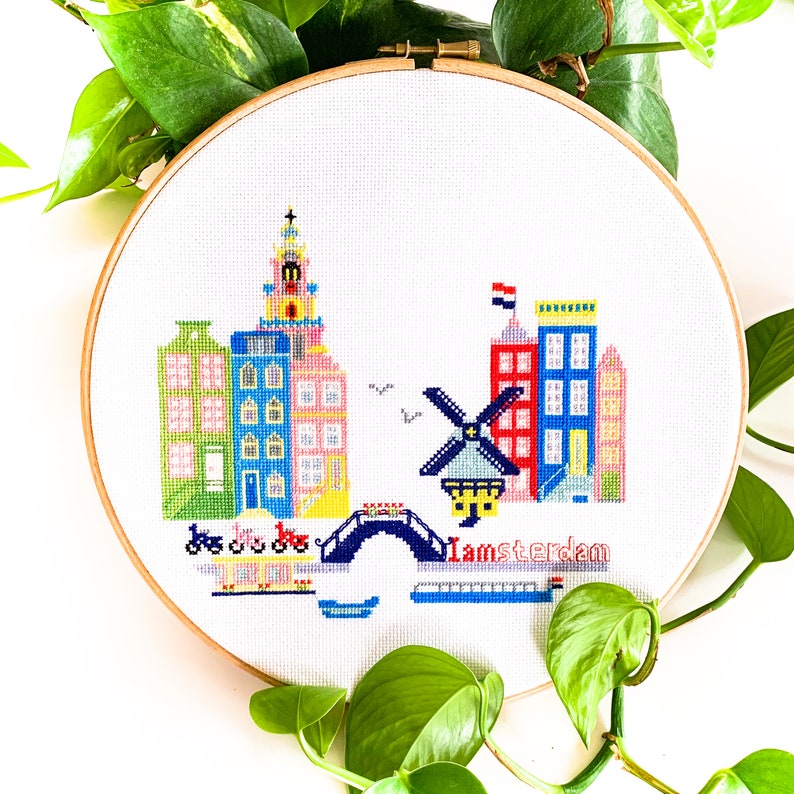 Sunny Modern Amsterdam Modern Cross Stitch Pattern. Etsy