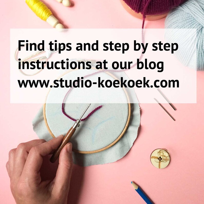 Three Size Punch Needle Embroidery Tool Printed Instructions Etsy