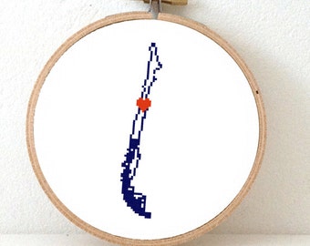 Chile map counted cross stitch pattern | Chile map embroidery design | Santiago de chile cross stitch | Chilean friend Christmas gift