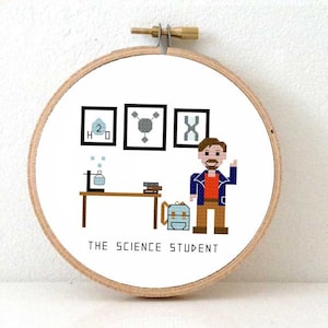 2 x science student cross stitch pattern. Gift for chemist. Science Graduation gift ideas. Science gifts for her. Science geek gifts