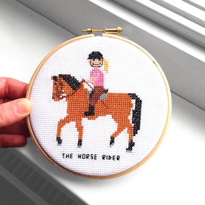 2 x Horse Rider Cross stitch pattern. Gift for horse girl. Horse rider gifts. Gift for horse fan. Horse girl gifts.