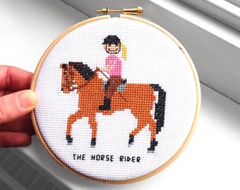 2 x Horse Rider Cross stitch pattern. Gift for horse girl. Horse rider gifts. Gift for horse fan. Horse girl gifts.