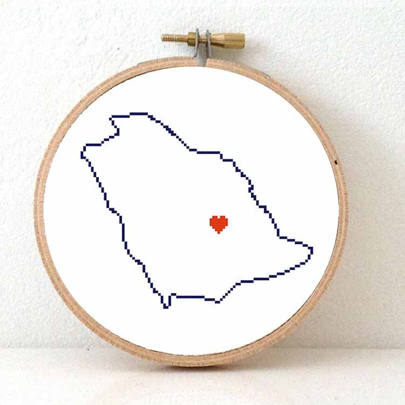 SAUDI ARABIA Map Cross Stitch Pattern. Easy Embroidery Pattern Etsy