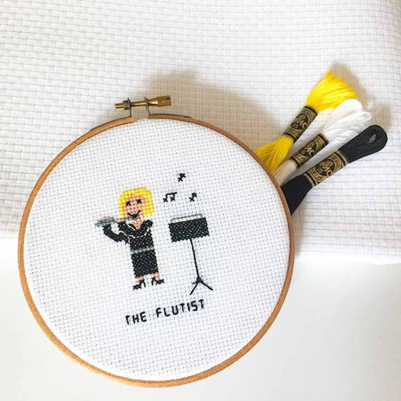 Female Musician Cross Stitch Pattern 2 X Flutist Cross Stitch Patterns Diy Gift For Flute Player Male Music Band Player Kits How To Craft Supplies Tools Kromasol Com