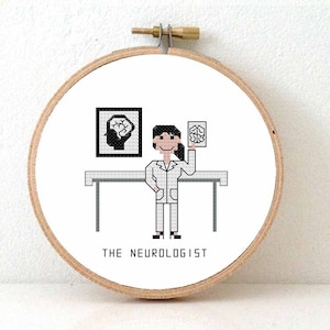 2 x neurologist doctor cross stitch pattern. neurosurgeon gifts. doctor graduation gifts. funny neurology doctor gifts. Ziekenhuis kado