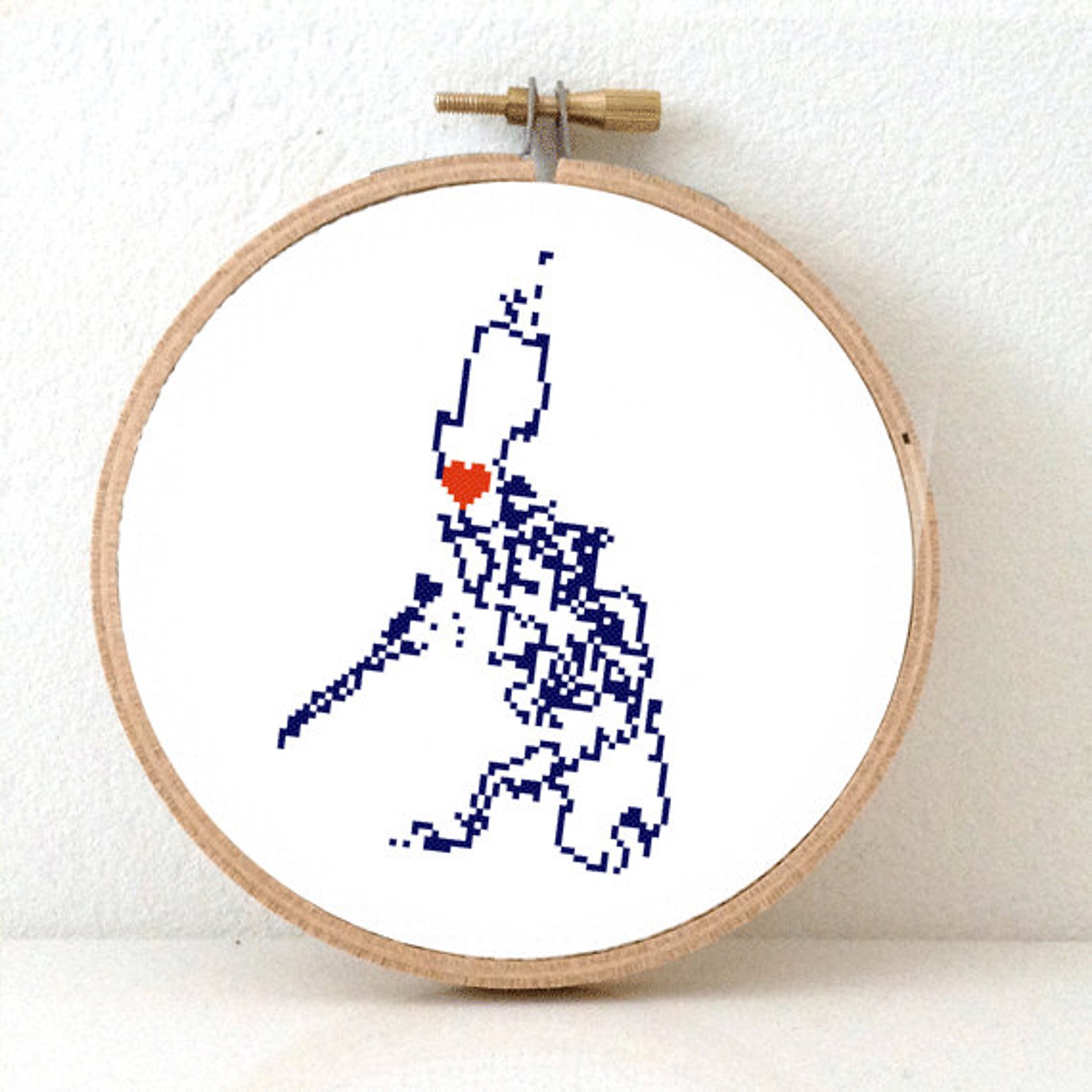 Philippines map counted cross stitch pattern Philippines Etsy