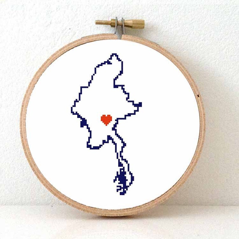 MYANMAR map modern cross stitch pattern Burmese art Burma travel souvenir with Naypyidaw map image 1