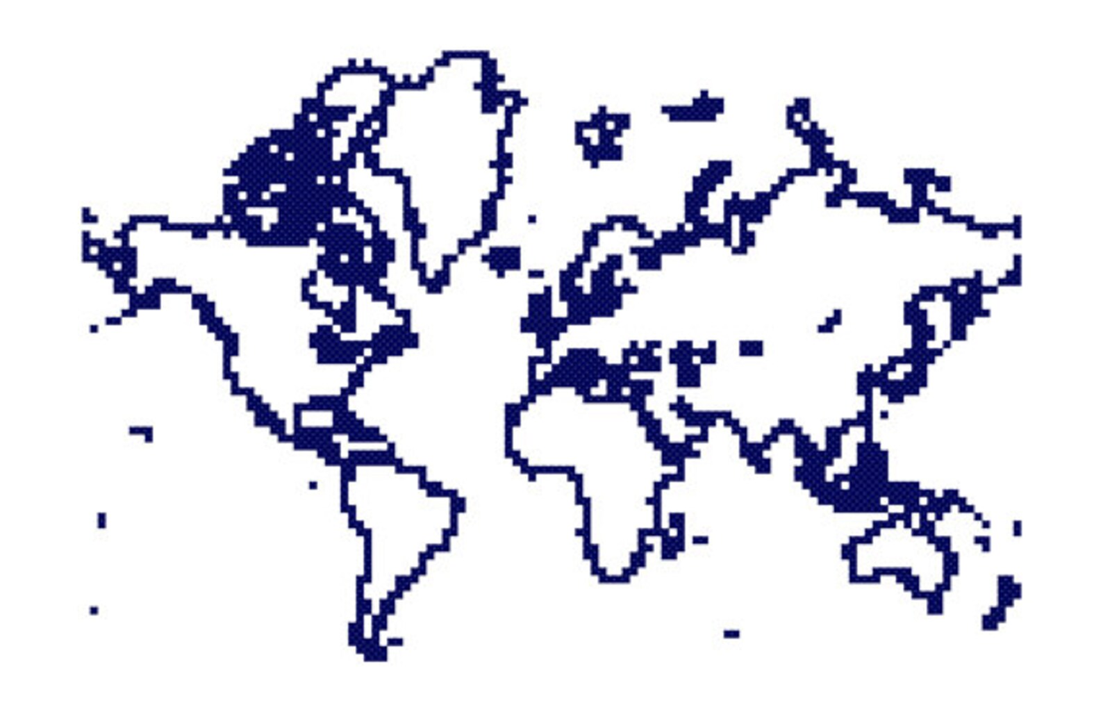 WORLD Map Cross Stitch Pattern. Globe Cross Stitch. World Map Etsy