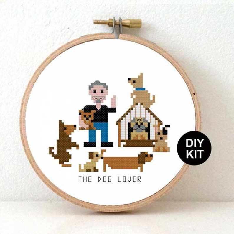 DIY dog lover gift Dog cross stitch kit gift for dog owner | Etsy