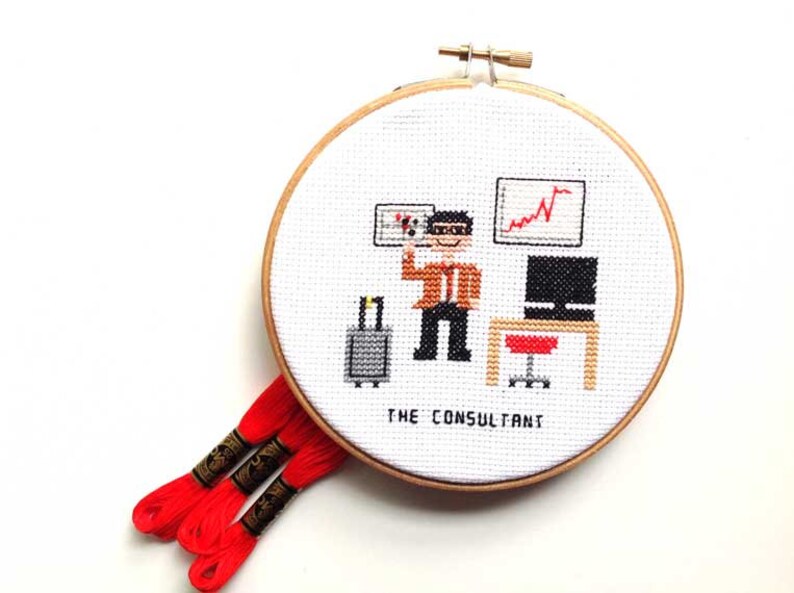 2 X Consultant Cross Stitch Pattern. Gift for Strategy Consultant ...
