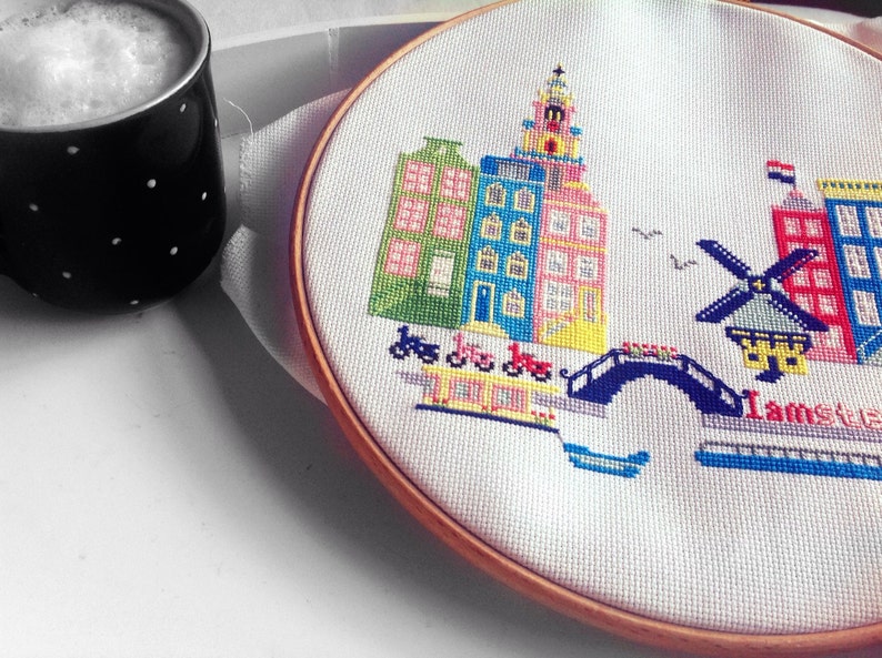 Sunny Modern Amsterdam Modern Cross Stitch Pattern. Etsy