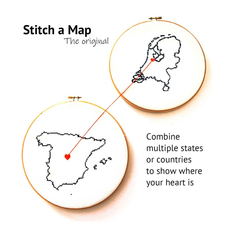 PAKISTAN Map Cross Stitch Pattern. Pakistan embroidery pattern highlighting Islamabad. Pakistani wedding gift image 4