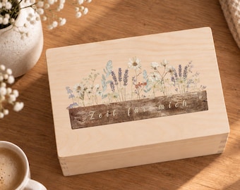 Storage box & craft gift for knitters as yarn storage | Wooden memory box as a creative gift | Large