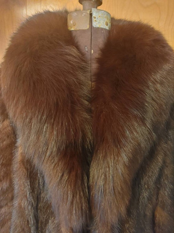 Dark brown fur coat - image 3