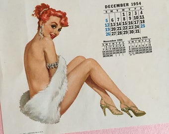 Due Cut Pin Up Girls 1954 Calendar