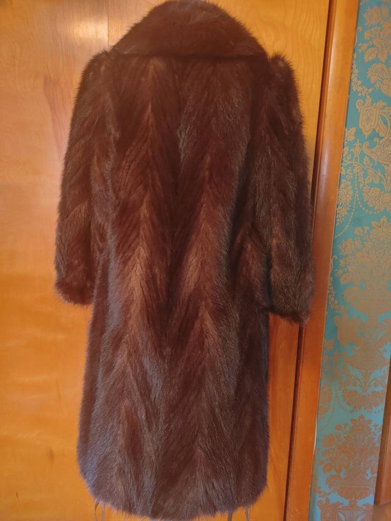 Dark brown fur coat - image 2