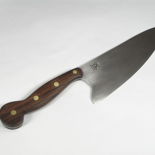 Sale -- was 210.00 usd -- Hand Forged Steel Chef's Knife With Rosewood Handle